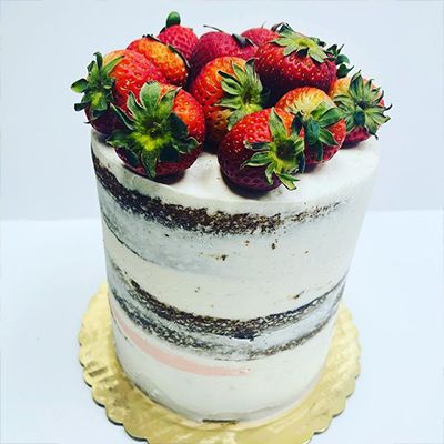 White Cake with Strawberries